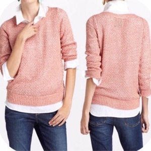 Pink and Gold Crochet Sweater - Anthropologie